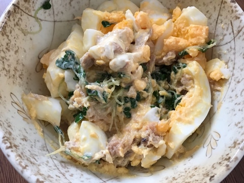 卵とブロッコリースプラウトのツナサラダ